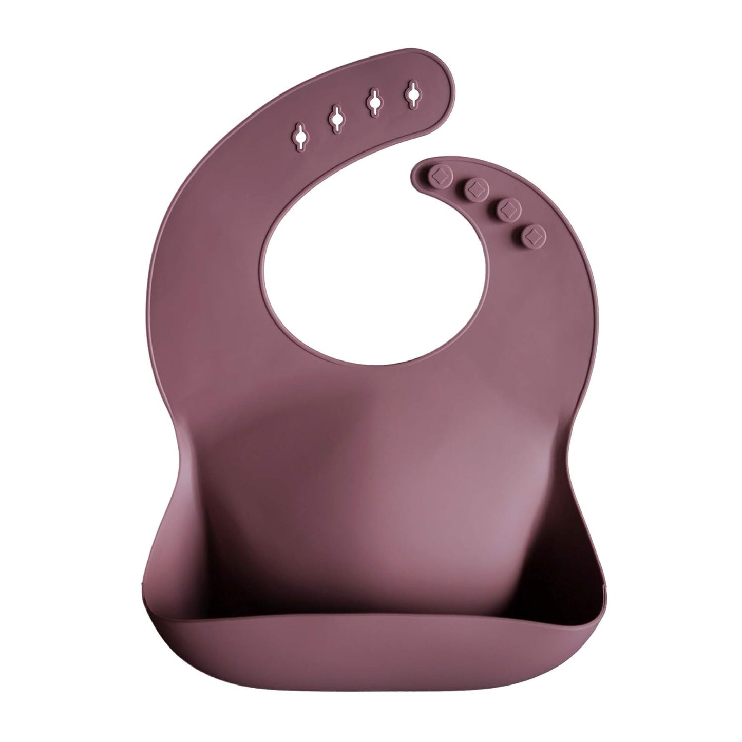 Silicone Baby Bib | Adjustable Fit Waterproof Bibs (Dusty Rose)