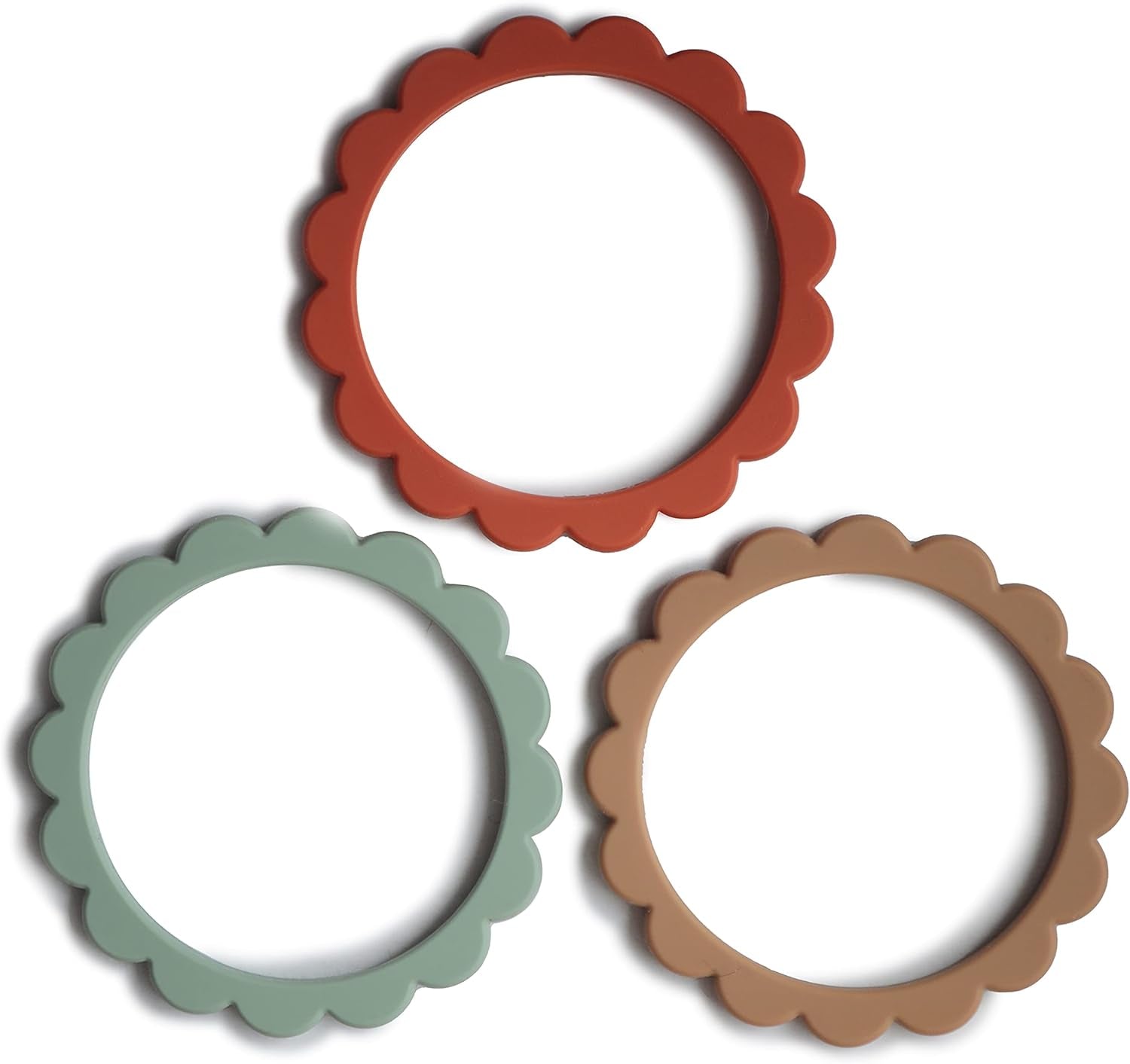 Flower Teether Bracelet | 3-Pack (Cambridge Blue/Clementine/Natural)