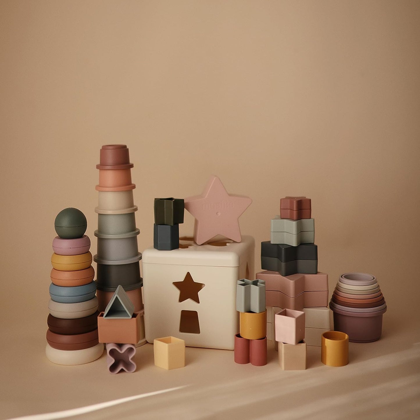 Stacking Cups Toy 8Pcs | Made in Denmark (Petal)