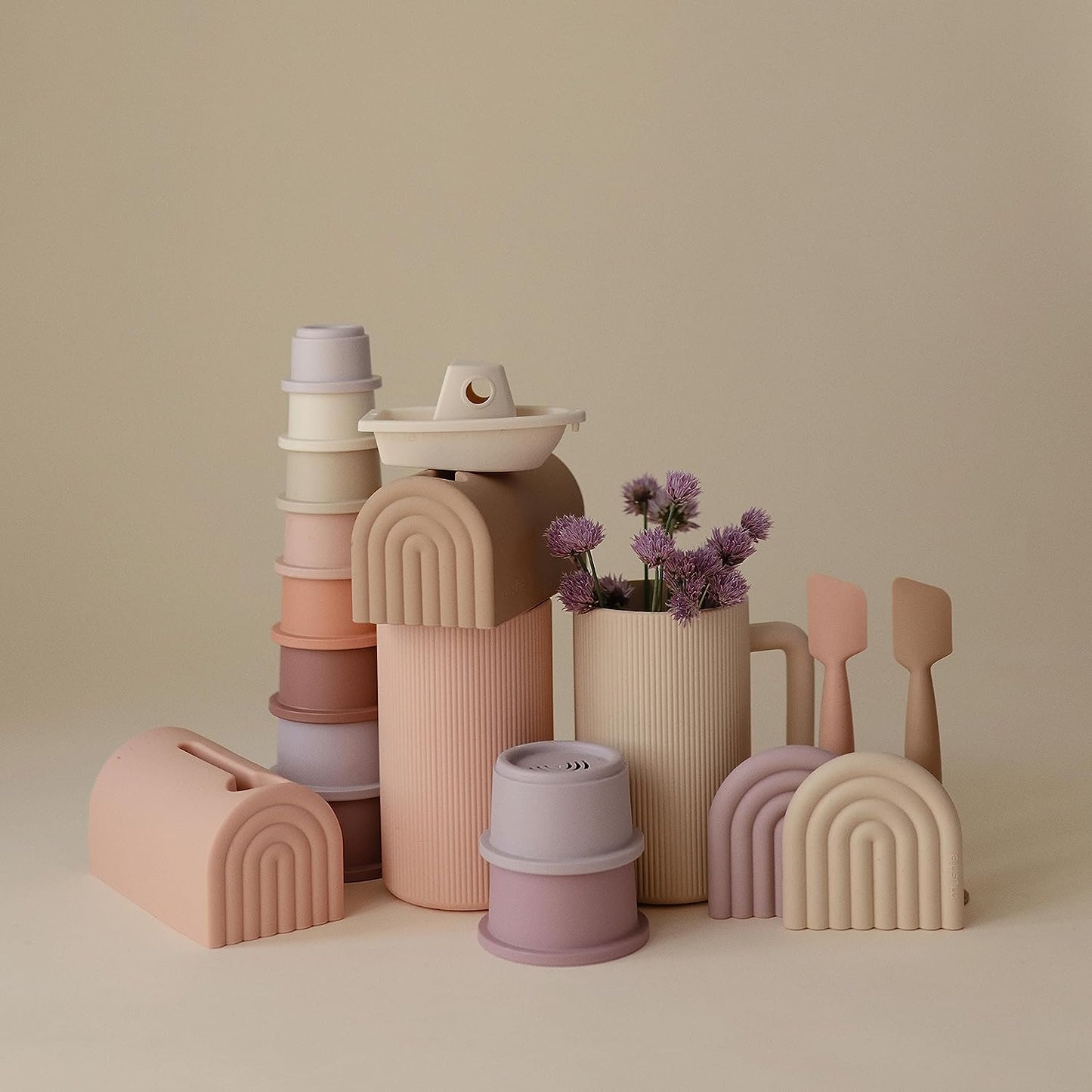 Stacking Cups Toy 8Pcs | Made in Denmark (Petal)